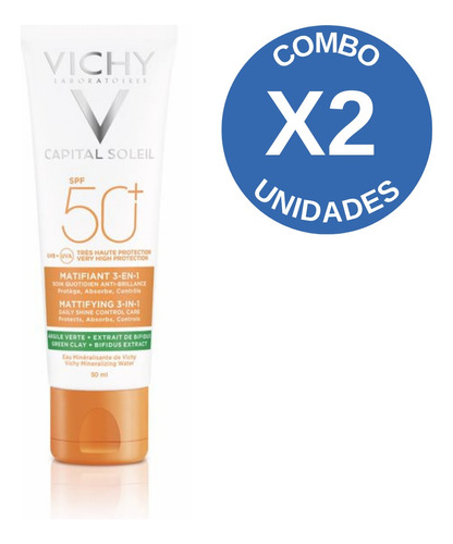 Pack X2 Vichy Capital Soleil Fps50 Matificante 50 Ml