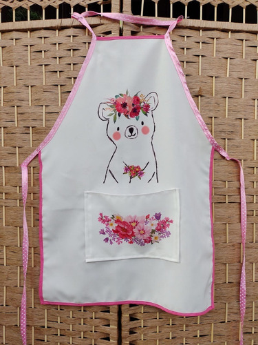 Delantal Cocina Niña Juego Osita 2-5 Años Creaciones Zaimor