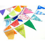 Mini Banderines De Tela! Multicolores. 20 Triangulitos X Mt