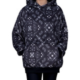 Buzo Invierno Hoodie Oversize Hombre Mujer Unisex Negro 