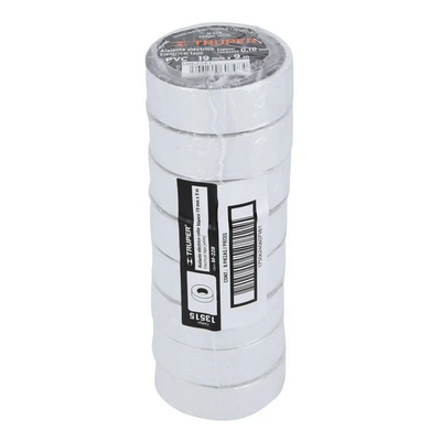 Paquete 8pz Cinta De Aislar #22 9 Metros Blanca Truper 13515 Blanco
