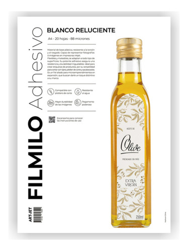 Vinilo Blanco Autoadhesivo A4 Inkjet Tinta Papel Fotográfico