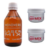 Kit Acrilico Laser Mix Monomero X 60 Ml + 2 Polimeros X 30 Gr Para Uñas Esculpidas