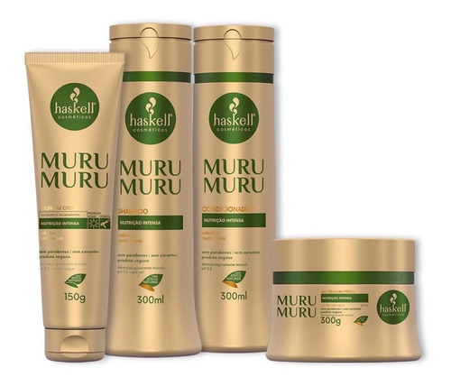 Kit C/4 Produtos Haskell Murumuru Nutrição Prolongada