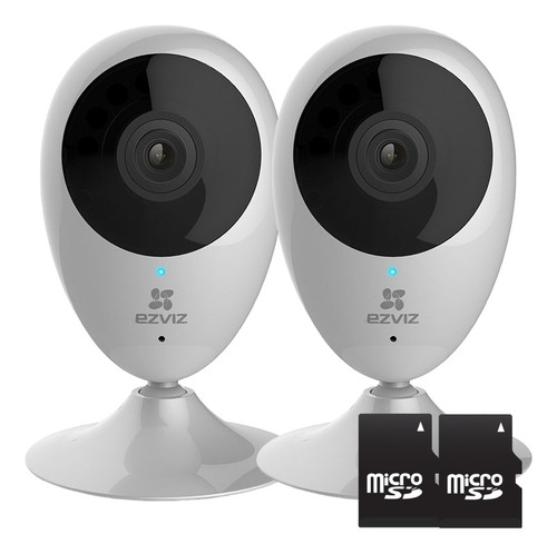 Kit X2 Camara Seguridad Ip Mini Wifi Ezviz + 2 Memorias 32gb