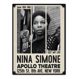 #1053 - Cuadro Decorativo Nina Simone Soul Música No Chapa 