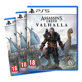 Combo Com 3 Assassins Creed Valhalla Ps5 Midia Fisica