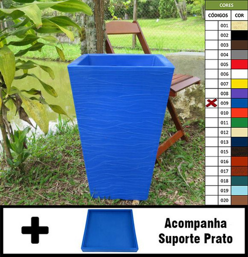 Vaso Planta + Prato 60x40 Trapézio Rústico Polietileno V1-p