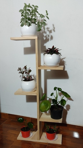 Estante Para Plantas Flores Suculentas Decoración En Madera