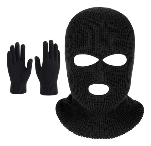 Touca Ninja Kart Balaclava Motoqueiros Luva Lã Inverno Frio