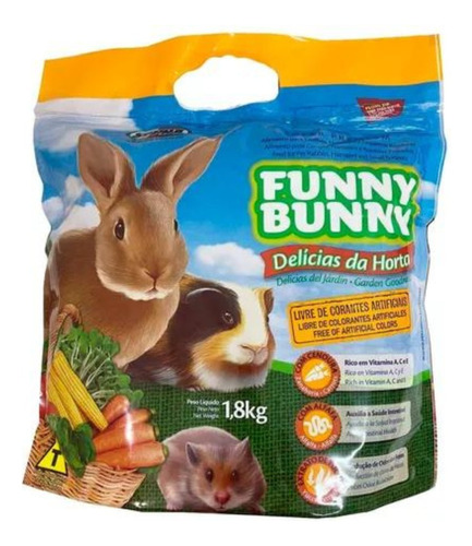 Ração Para Coelho E Roedores Funny Bunny Supra 1,8kg