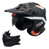 Casco Moto Modular Edge Kombat  Naranja Mate Talla L