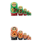 10 Piezas Rusas Matryoshka Nest Dolls Toy