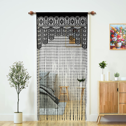 Cortina De Encaje De Macrame Para Puerta, Divisor De Habitac