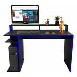 Escritorio Gamer Pc + Espacio Para Monitor Baires4 Color Azul