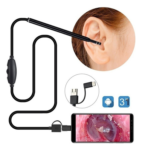5.5mm 3 En 1 Limpiador De Oído Cámara Android Endoscopio C