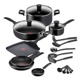 Batería De Cocina T-fal Easy Care Con 20 Pzas Color Negro