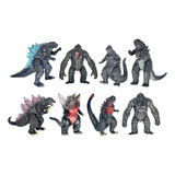 Boneco De Boneco De Dinossauro Godzilla King Kong, 8 Peças D