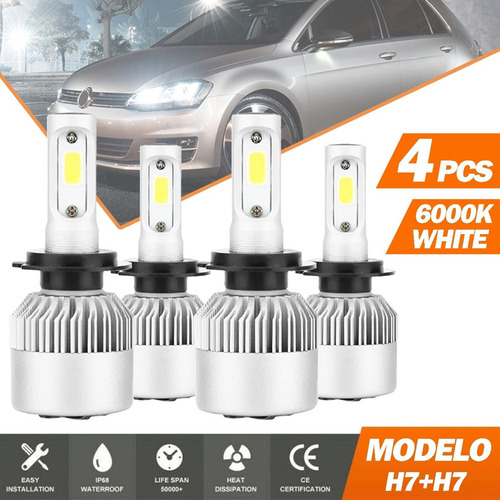 Kit De Faros Led Para Volkswagen 8000lm Para Luz Alta Y Baja