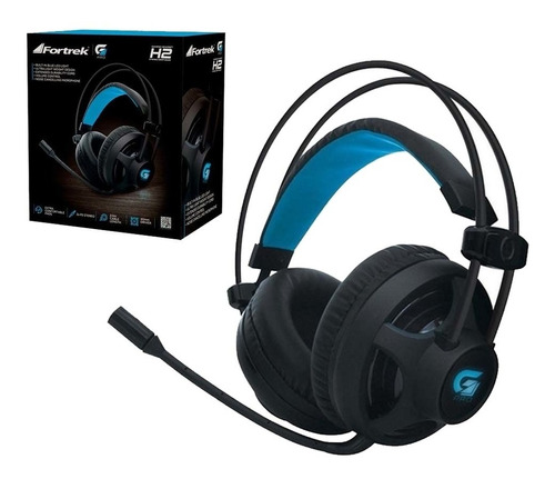 Headset Fone Ouvido Gamer Fortrek Pro H2 Com Led Azul, P2