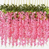 10 Pendentes De Flor De Cerejeira Artificial Toque Real Rosa