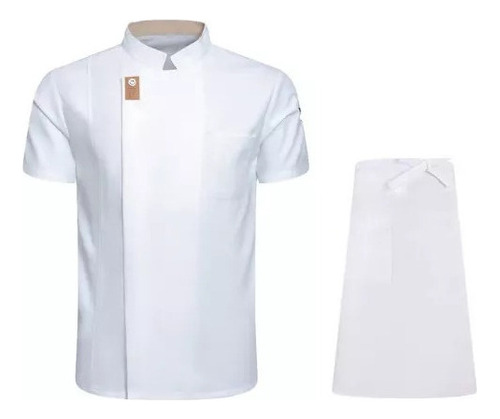 Chamarra Chef Hombres Y Mujeres, Camisa Manga Corta+delantal