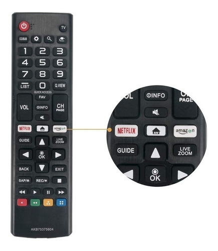 Control Remoto Para LG Smart Tv Con Tecla Netflix Y Amazon