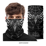 Balaclava, Bandana, Motociclista Araña Blanca Fondo Negro