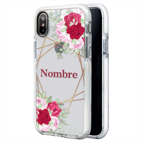 Funda Para iPhone Rosas Flores Personalizada Con Nombre