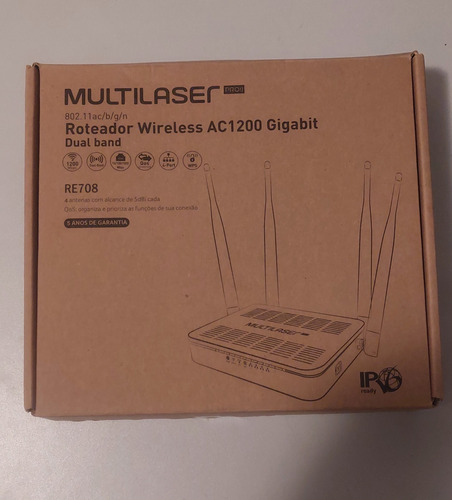 Roteador Wireless Multilaser Pro Ac 1200mbps Ipv6 - Re708