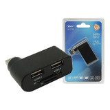 Hub Usb Com Leitor De Cartão Micro Sd Pc 2 Portas Notebook