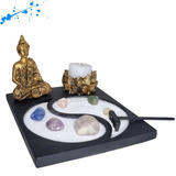 Jardim Zen Buda Hindu Incensário Porta Vela Meditação 
