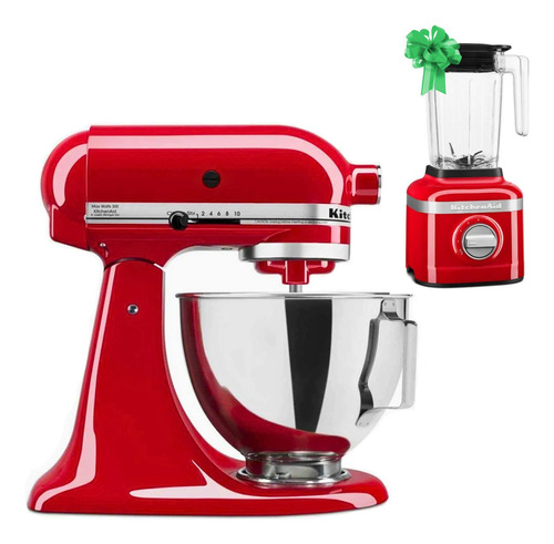 Combo Kitchenaid Batidora De Pedestal 4.2l + Licuadora 1.4l Color Rojo