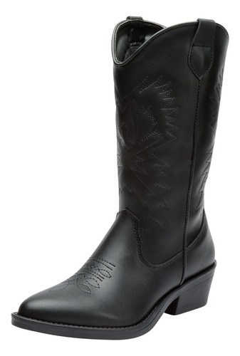 Bota Vaquera Larga Color Negro Para Mujer 0301 O-i