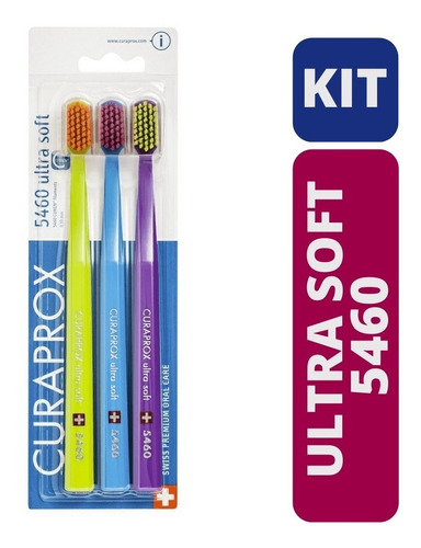  Escovas De Dente Curaprox Ultra Soft 5460 - Kit C/ 3 Unid.