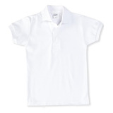 Camiseta Tipo Polo Colegial Blanca Adulto Algodón 220g