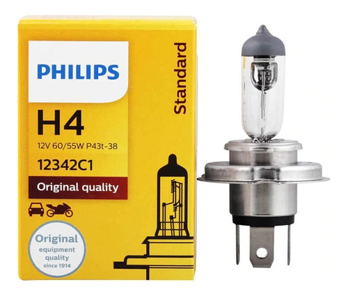 Lampara Philips H4 Standar Color Original 60/55w 12v Nolin