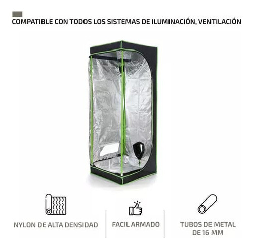 Carpa Monstergrow Indoor 60x60x160+ Kit De Ventilación