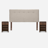 Respaldo New Bennet Beige 2 Plazas + 2 Veladores Maurice