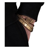 Conjunto Pulseras Lobo Gold Space Hombre Caballeros M2