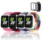 4 Correas Elástico + 2mica Cristal Para Samsung Galaxy Fit 3