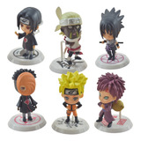 Kit 6 Action Figure Naruto Gaara Itachi Tobi Killer Sasuke