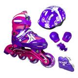 Kit Patines  Niñas Expandible Semiprofesional Sports Luces