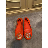 Flats En Charol Tory Burch Originales Color Naranja