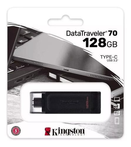 Memoria Pen Drive Usb Tipo C 128 Gb Negro 3.2 Pc Computador