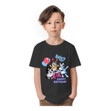 Polera Niños Bluey Bingo Muffin Cumpleaños Algodon Wiwi