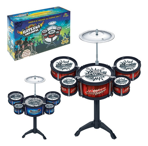 Brinquedo Bateria Infantil Com 5 Peças De Tambores Artbrink