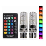 Kit Focos T10 Rgb Con Estrobo Control Remoto Led Pellizco Co