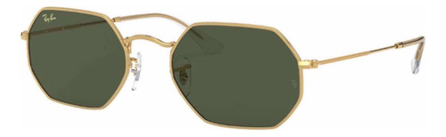 Anteojos De Sol Ray-ban I-shape Octagonal Legend Gold Large Con Marco De Metal Color Polished Gold, Lente Green De Cristal Clásica, Varilla Polished Gold De Metal - Rb3556