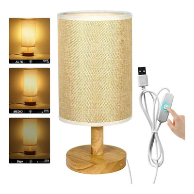 Lámpara Minimalista Goodea LED USB Madera y Lino Beige, Luz Cálida y Brillo Ajustable lampara para buro, lampara minimalista, lamparas leds, lamparas de buro, lampara de pared minimalista dorada. | MercadoLibre